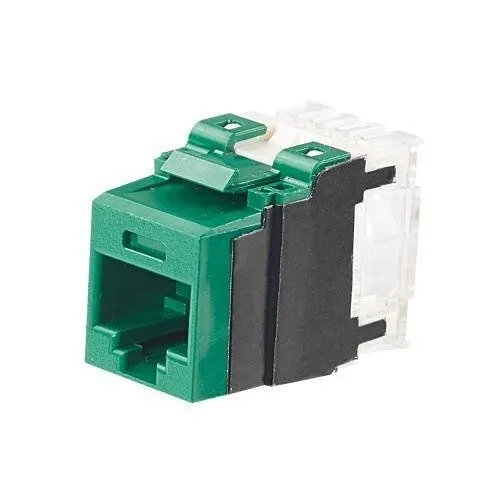 Panduit NK6X88MGR Category 6A NetKey Punchdown Keystone Jack Module, Green