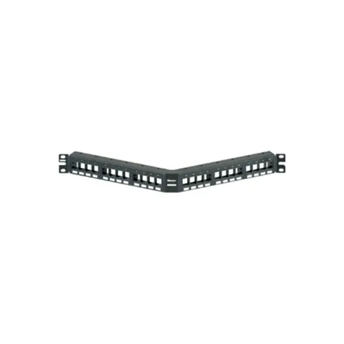 Panduit NKPPA24FMY NetKey Angled Flush Patch Panel, 24-Port, Black