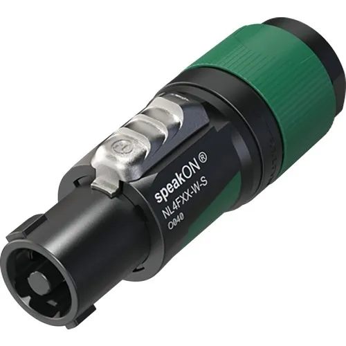 NEUTRIK NL4FXX-W-S Microphone Cable, XX Series Cable End Speakon, 4-Pole, Green (Replaces NL4FC)
