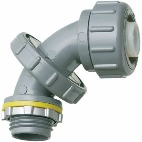 Arlington NMLT5090 Conduit Adapter, 1/2" PVC Liquidtite, Adjustable 0 to 90 Degrees