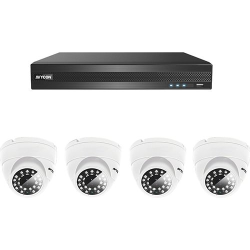 AVYCON AVK-T91E4-2T-W 8-Channel DVR with 2TB HDD and 2.1MP 4-Bullet Cameras