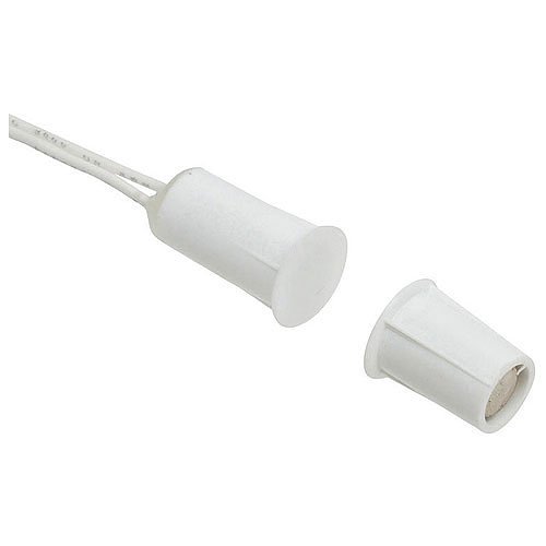 Nascom N1175W/ST Recessed 3/8" Mini Stubby Press Fit Switch/Magnet Set, Wire Leads, White