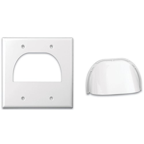 Vanco 120624X Dual Gang Reversible Bulk Cable Wall Plate, White