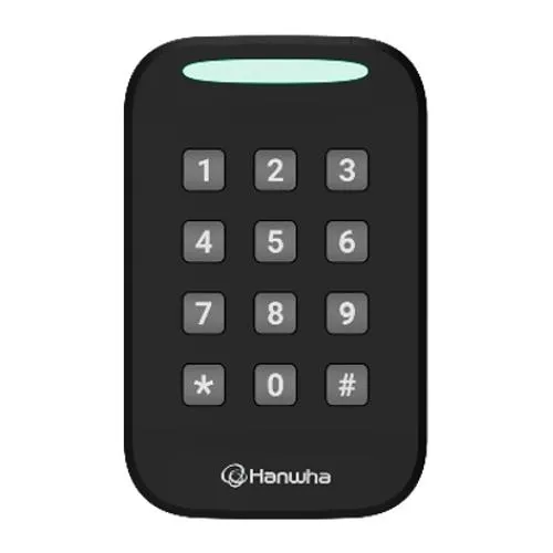 Hanwha NOD-AX25S OnCAFE Single Gang Credential Reader with Keypad, Multi-Technology, 13.56 MHz NFC, 125 kHz PROX, Bluetooth BLE 5.3