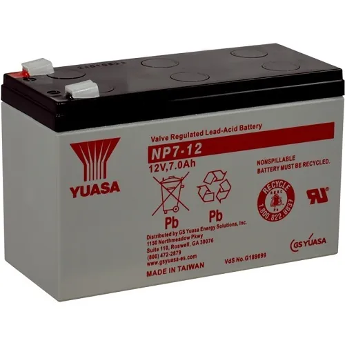 Yuasa NP7-12 TAA 12V 7Ah SLA Battery, TAA Compliant