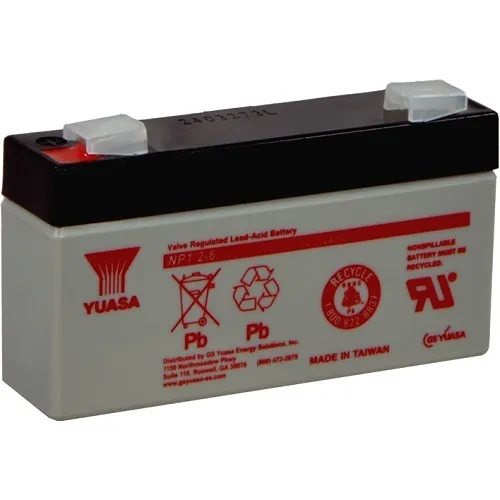 Yuasa NP126 6V, 1.2Ah Rechargeable SLA Battery, Terminals