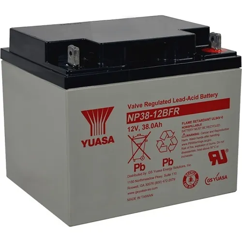 Yuasa NP38-12BFR 12V, 38Ah Rechargeable SLA Battery, Terminals, Flame Retardant