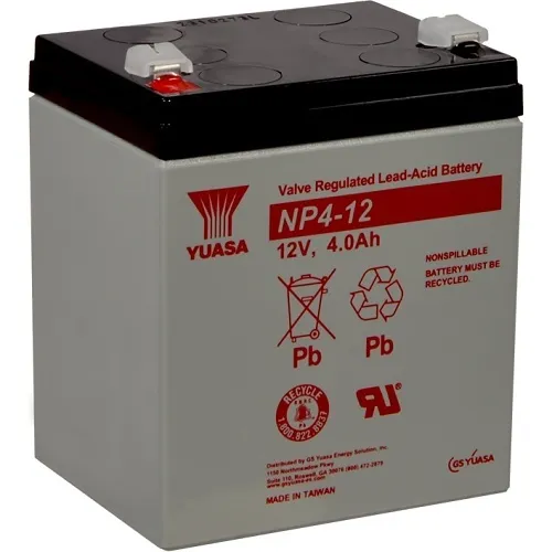 Yuasa NP4-12 12V 4Ah Valve Regulated General Purpose SLA Battery
