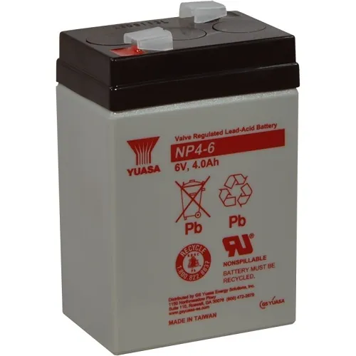 Yuasa NP4-6 6V 4AH Sealed Lead Acid Battery