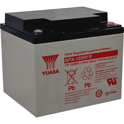 Yuasa NPX-150RFR 12V 40AH 150WPC High Rate AGM Rechargeable SLA Battery, Flame Retardant