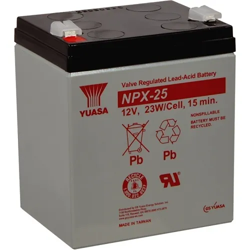 Yuasa NPX25-250 12V 5Ah Valve Regulated SLA, Flame Retardant