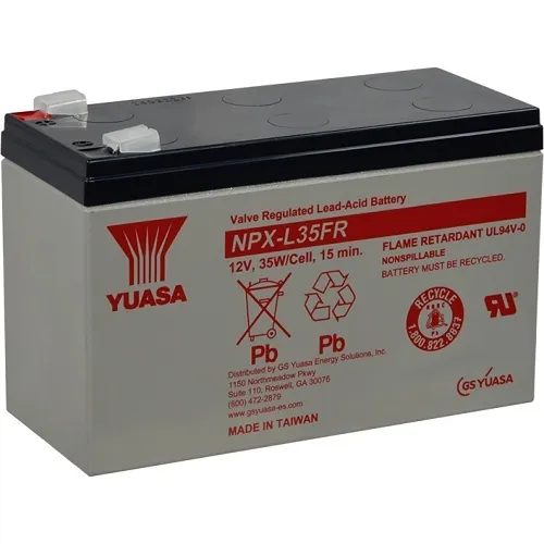 Yuasa NPXL35FR 12V 8.5Ah Valve Regulated SLA High Rate AGM Battery (Flame Retardant)