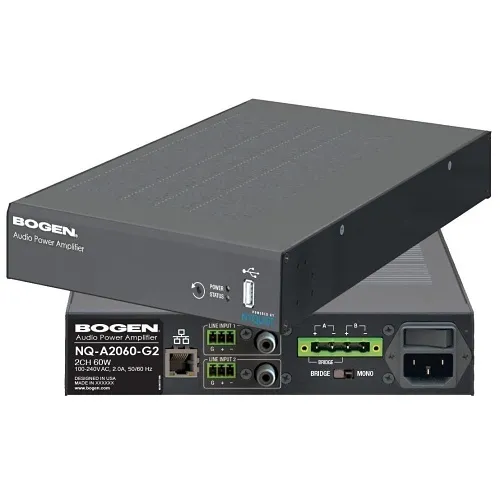 Bogen NQ-A2120-G2 Gen-2 Nyquist 2-Channel Audio Power Amplifier, 120W at 25V/4 Ohms