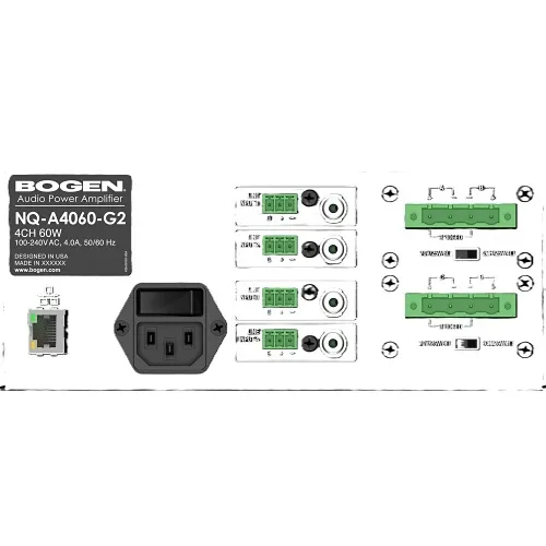 Bogen NQ-A4060-G2 4-Channel IP Audio Power Gen 2 Amplifiers, 60W at 25V/4ohms
