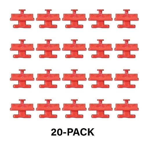 On-Q AC1051KH20 Forward Keyhole Post Clips, 20-Pack, Red