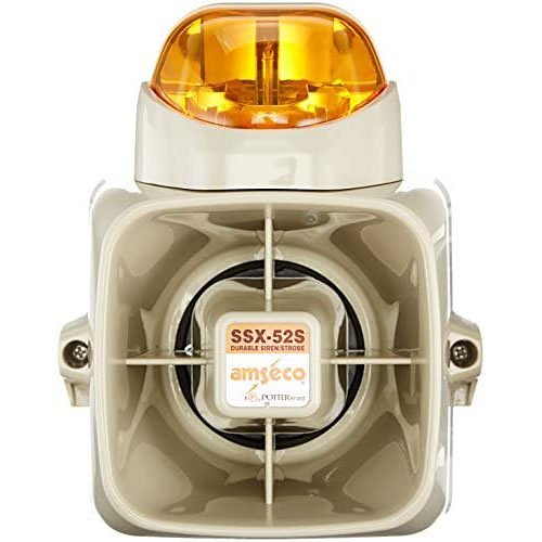 Potter SSX-52SA SSX-52 Series 120dB Durable Siren Strobe, Amber Lens Color (4150025)