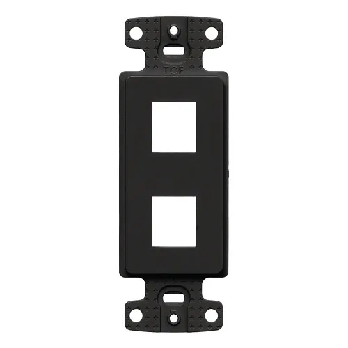 Hubbell NS612BK Decorator Frame Plate, Keystone Frame, 2-Port, Black
