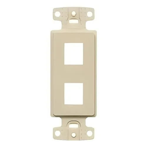 Hubbell NS612I NetSelect 2-Port Plate Decorator Frame, Keystone, Electric Ivory