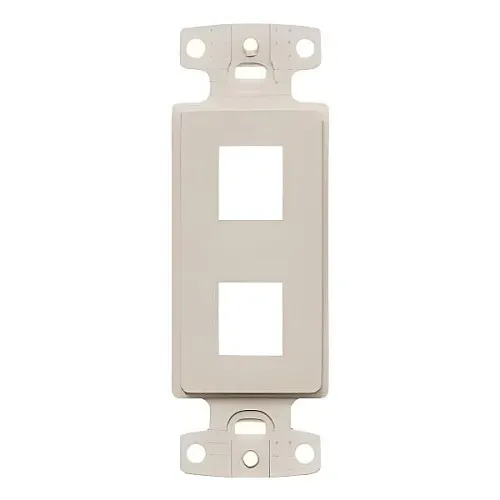 Hubbell NS612LA NetSelect Plate Decorator Frame, Keystone, 2-Port, Light Almond