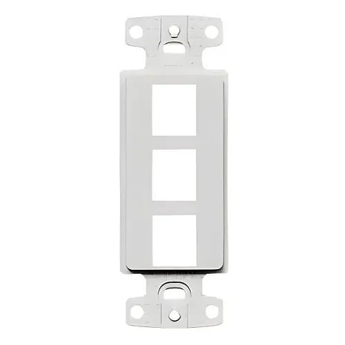 Hubbell NS613W NetSelect Plate Decorator Frame, Keystone, 3-Port, White