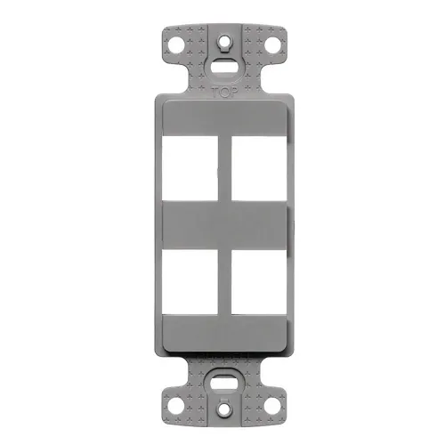 Hubbell NS614GY Decora Keystone Frame Plate, 4-Port, Gray