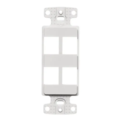 Hubbell NS614W NetSelect Plate Decorator Frame, Keystone, 4-Port, White