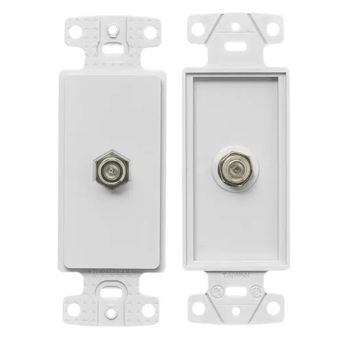 Hubbell NS780W Combination Voice F Jacks Plate, Frame, Decora, with Connector, White