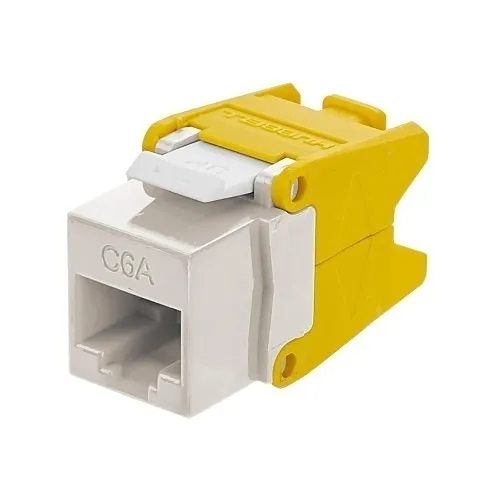 Hubbell NSJU6ALA Keystone Jack, CAT6A 8POS Uni A/B, Light Almond