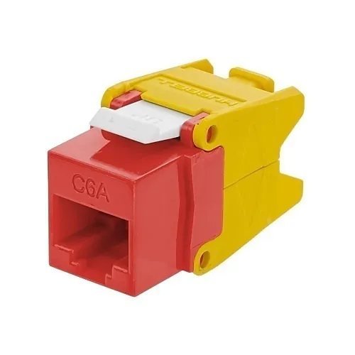 Hubbell NSJU6AR Keystone Jack, CAT6A, Universal 8-Position, Red