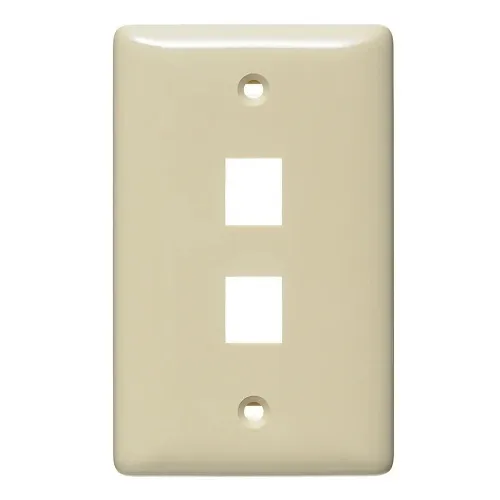 Hubbell NSP12I Wall Plate Label-Less 1-G 2-Port EI and Keystone, White