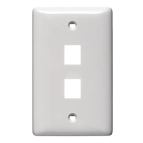 Hubbell NSP12W NetSelect Products, Wall, without Label, 1-Gang, 2-Port, White