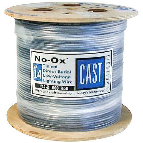 CAST PLW162500 Perimeter NO-OX 16/2 Stranded Lighting Cable, Marine Grade, Tin Coated, Low Voltage Perimeter, Sunlight Resistant, Direct Burial, 500' (152.4m) Reel, 1-Piece, Black