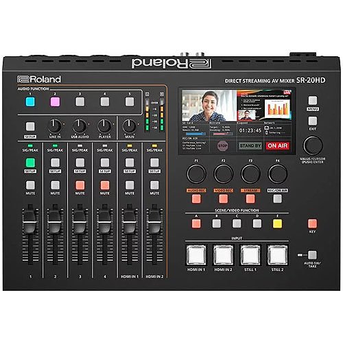 Roland SR-20HD Direct Streaming A/V Mixer with HDMI Inputs/Outputs, USB Video Input and 4.3" LCD Monitor