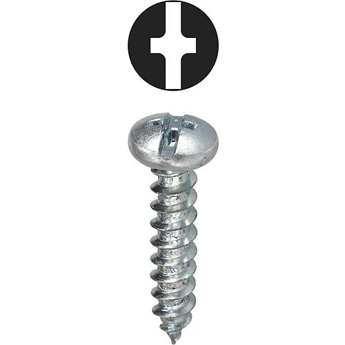 Dottie 2WS61 #6 1" Phillips/Slotted Pan Head Sheet Metal Screw, 100-Pack