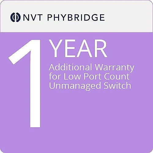 NVT Phybridge NV-LPC-MTNC-1 1-Year Extended Warranty for Low Port-Count Unmanaged Switches