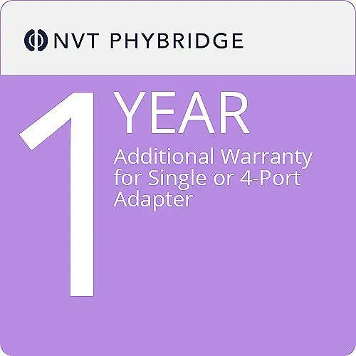 NVT Phybridge NV-SNGL-MTNC-1 1-Year Extended Warranty for or 4-Port Adapters