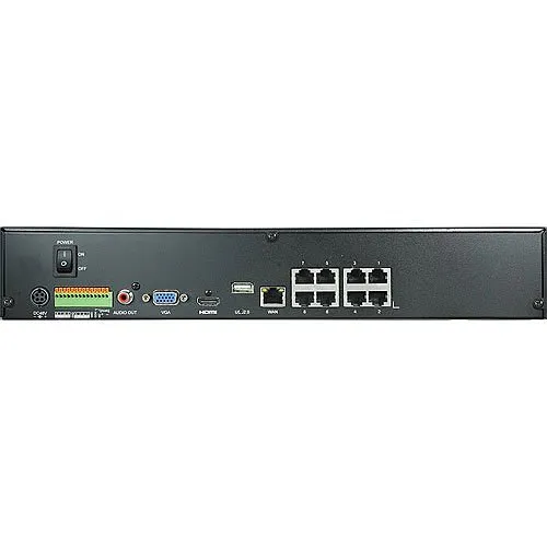 LILIN NVR6208E-1X2TB 8-Channel PoE 4K Standalone Network Video Recorder, 2TB, NDAA/TAA