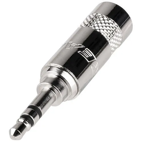 NEUTRIK NYS231 Rean Stereo 3-Pole 3.5mm Plug, Crimp Strain Relief, Nickel/Silver