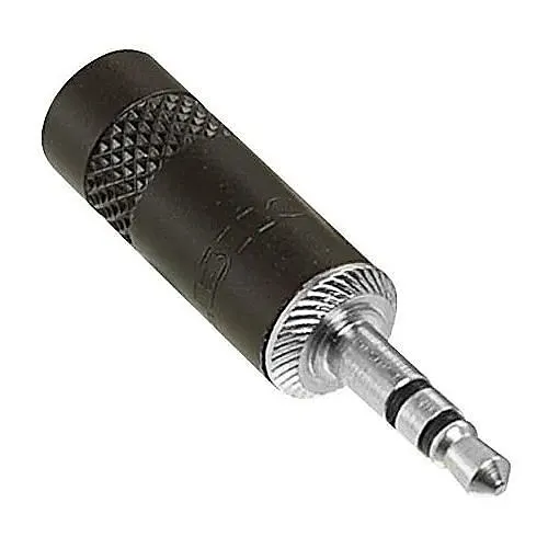 NEUTRIK NYS231B Rean Stereo 3-Pole 3.5mm Plug, Crimp Strain Relief, Black/Silver