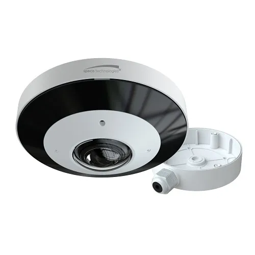 Speco O12MDP4 12MP IP Indoor / Outdoor 360° Fisheye Camera with Junction Box, People and Vehicle Detection, 1.65mm Fisheye Lens, White