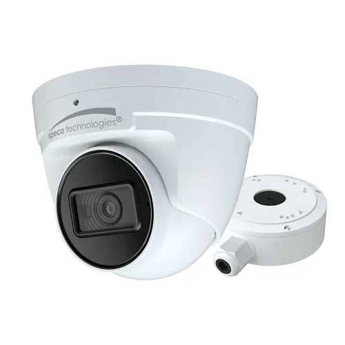 Speco O4VT2 4MP H.265 IP Turret Camera with Junction Box, NDAA Compliant, 2.8mm Fixed Lens, White
