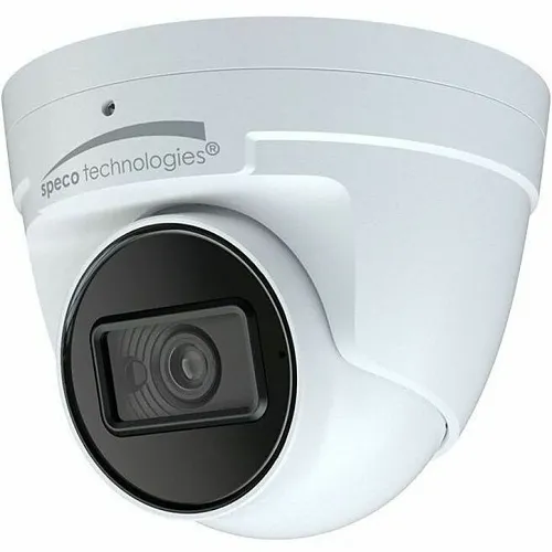 Speco O8VT3 8MP IR Turret IP Camera with Line Crossing and Intrusion Detection, 2.8mm Fixed Lens, White