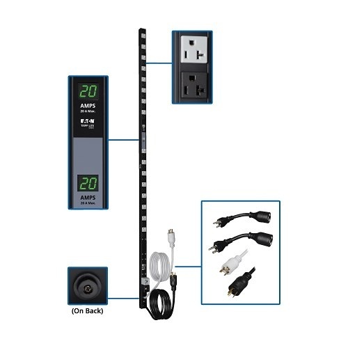 Eaton Tripp Lite PDUMV40 PDU Metered Dual Circuit Vertical Rackmount, 120V at 20A, 10' (3.05m)