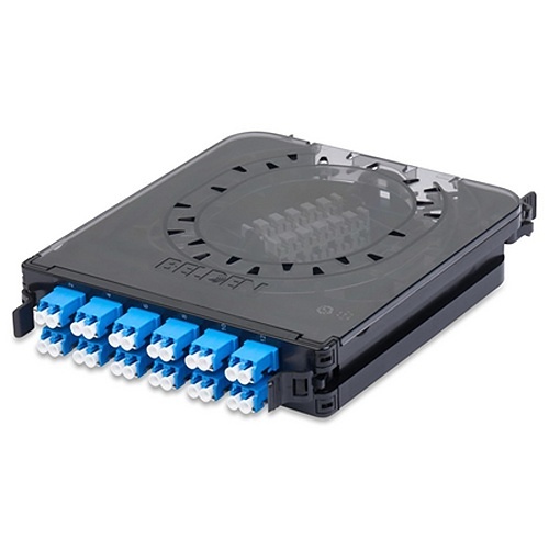 Belden FCSX12LDFP FX ECX Cassette, OS2, 12-Port with 250µm Pigtails, LC Duplex, Blue Adapters