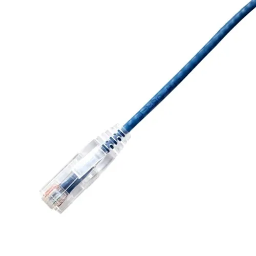 Lynn Electronics OLG10IBLC-075 CAT6A Network Cable, Oplink C5E Plen Blue 75' with Clr Boot