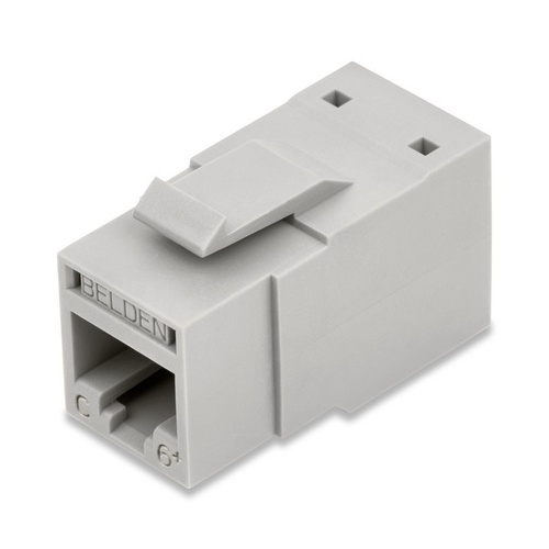 Belden RV6MJKUGY-B24 REVConnect CAT6+ UTP Modular Jack, T568 A/B, 24-Pack, Gray