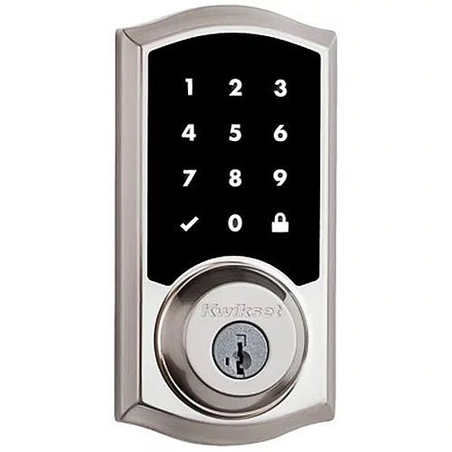 Kwikset 916 TRL SmartCode Touchscreen Traditional Electronic Deadbolt featuring SmartKey Security and Z-Wave Technology, Satin Nickel