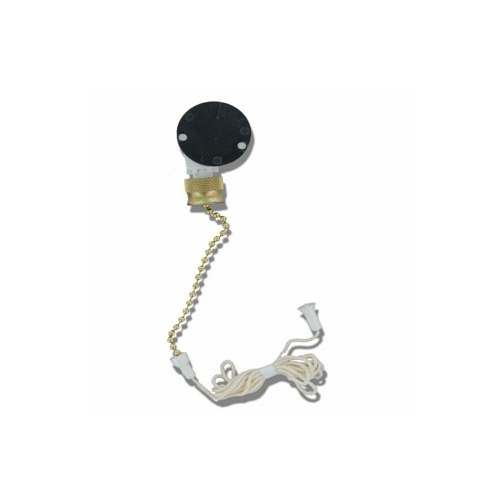 Leviton 1690 Pull Chain Switch, 2-Speed, 3-Position, 3A-250VAC, 1/4 HP 125-250VAC, Push-In Wiring, No.6 Chain 3 3/4" Long