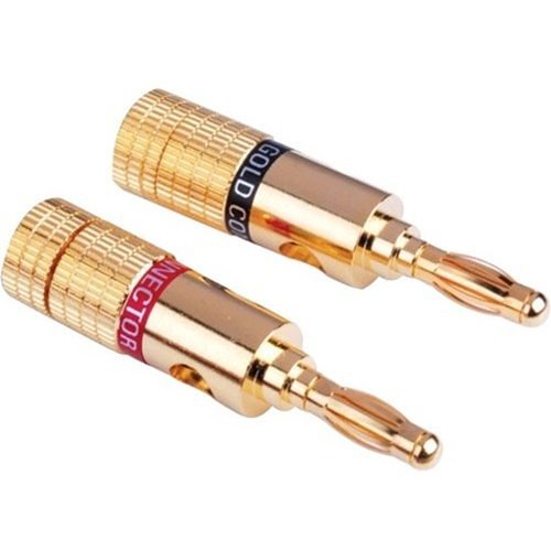 Vanco 280039- Gold Plated Banana Plugs, 1-Pair, Red and Black