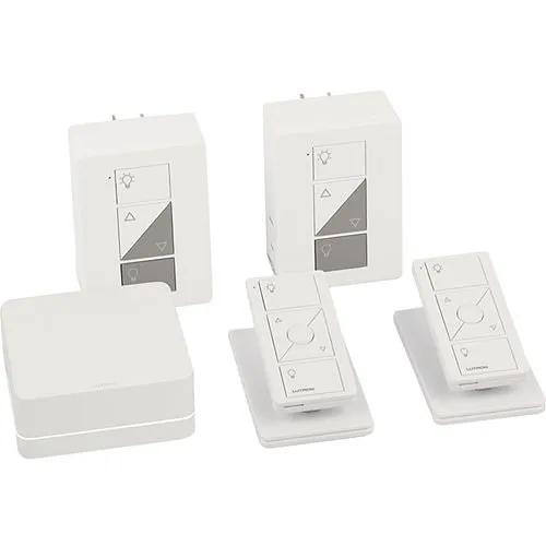 Lutron P-BDG-PKG2P Caseta Wireless Smart Bridge Dimmer Kit with Pico Remotes for Plug-In Lamps
